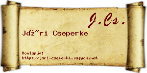 Jári Cseperke névjegykártya